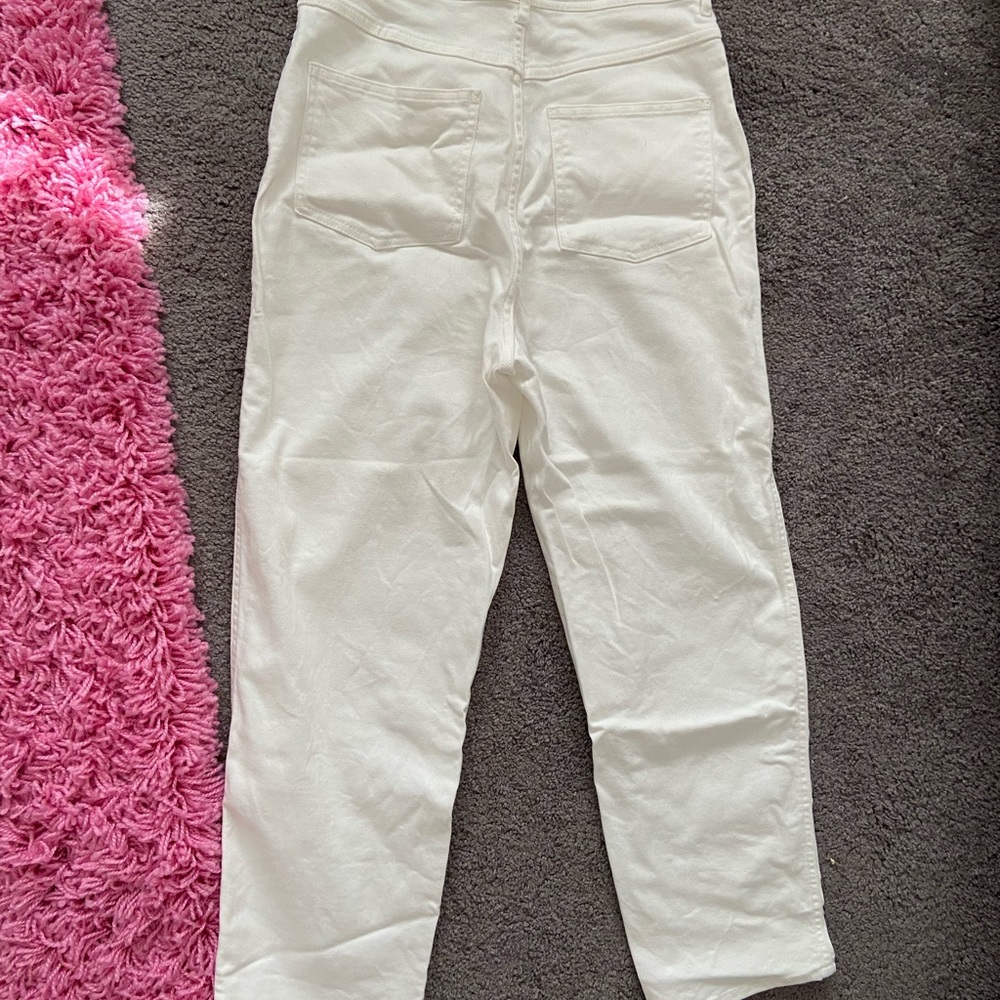 h&m white straight leg pants